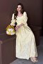 Yellow Sleeve Elasticated Belted Dress