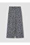 Lcw Everyday Navy Blue Patterned Women's Capri Pants with Elastic Waist - 6