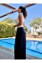 Navy Blue Cotton Modal Palazzo Trousers - 6