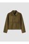 Lcw Vision Khaki Shirt Collar Suede Look Women's Jacket - 6