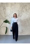 Black Pleated Atlas Pants - 3