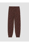 Lcw Dream Brown Crew Neck Printed Women's Pajama Set - 7