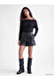 Xside Black Boat Neck Modal Blend Blouse - 2