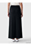 Alita City Lcw Grace Black Interlock Plain Long Women's Skirt with a Difference - 4