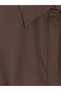 Two Mt Shop Quality Lcw Everyday Brown Plain Standard & Regular Shirt Collar Long Shirt Dress - 7