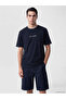 Lcwaikiki Classic Navy Blue Crew Neck Printed Men's T-Shirt