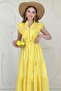 Mustard Ruffled Buttoned Dress - 2