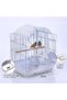 Premium White Decorative Bird Cage 30 x 26 x 39 cm with Arch Roof Play Ring Wooden Perch 2 External Feeders Removable Tray for Finches Canaries Budgies and Small Birds - 7