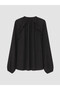 Lcw Vision Black Tie Collar Ruffle Chiffon Blouse - 6