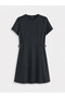 Two Mt Shop Quality Lcw Comfort Anthracite Interlock Plain Dress - 4
