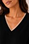 V-Neck Lace Detailed Basic Knitwear Sweater - 3