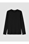 Two Mt Shop Quality Lcw Everyday Black Plain Standard & Regular Long Sleeve Women's T-Shirt - 5