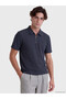 Lcw Vision Navy Blue High Collar Textured Men's T-Shirt - 2