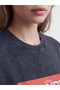 Two Mt Shop Quality Lcw Vision Anthracite Combed Cotton Printed Comfortable & Relaxing Short Sleeve Women's T-Shirt - 3