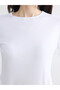 Two Mt Shop Quality White Plain Narrow & Slim Long Sleeve Women's T-Shirt - 3