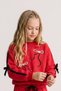 Girl's Sweater with Pearls and Ribbon Detail on Sleeves, Red Tracksuit with Pocket and Ribbon Detail - 4
