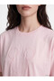 Lcw Comfort Pink Embroidered 100% Cotton Women's T-Shirt - 3