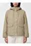 Khaki Hooded Oversize Women's Raincoat - 3