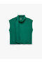 Scarf Detailed High Neck Sleeveless Satin Blouse - 5