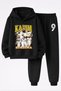 Karim Benzema Printed 3-Yarn Quality Sweatshirt and Trackpants Children's Top-Bottom Set