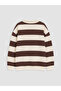 Lcw Kids Brown Polo Collar Striped Boys' Sweatshirt - 5