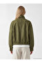 Xside Khaki Stand Collar Suede Look Women's Jacket - 6