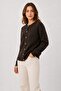 Crew Neck Gold Button Detailed Basic Knitwear Cardigan - 4