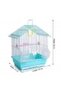 Premium House-Shaped Bird Cage for Budgies, Parakeets, Lovebirds & Small Cockatiels, Durable Powder-Coated Wire Cage with Removable Tray, 2 Adjustable Perches & 2 External Feeding Cups, Lig - 7