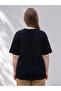 Lcw Curve Black Large Size Embroidered 100% Cotton Women's T-Shirt - 4