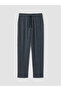 Navy Blue Standard Fit Striped Men's Pajama Bottoms - 5