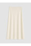 Alita City Lcw Modest Ecru Knitwear Plain Long Women's Skirt with a Difference - 5