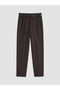 Alita City with a Difference from Lcw Studio Brown Belted Carrot Cut Women's Fabric Trousers - 6