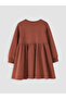Alita City Brown with a Difference 2 Thread Printed Girls' Dress - 3