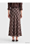 Alita City Lcw Grace Brown Polyviscon Diamond Patterned Midi Women's Skirt with a Difference - 4