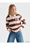 Esvab • Modern & Distinctive Devrik Roba Collar Striped Girls' T-Shirt - 3