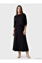 Lcw Modest Black Knitted Patterned Knitwear Skirt with Elastic Waist