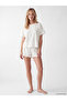 Lcw Dream Ecru Polka Dot Women's Shorts Pajama Set - 2