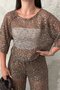 Coffee Sequin Suit - 4