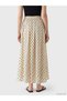 Alita City Farkıyla Xside Ecru Polka Dot Long Women's Skirt - 4
