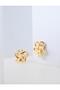Elegant Earrings with Gold Color Flower Figures