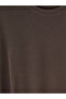 Xside Brown Crew Neck Modal Blend Women's T-Shirt - 3
