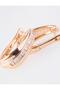 Gold Color Stripe Stone Detailed Hoop Earrings - 2