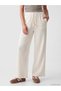 Trendlucky Women's Textured Trousers with Elastic Waist and Difference in Color - 2