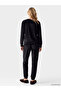Lcw Young Black Embroidered Velvet Women's Pajama Set - 4