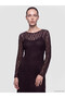 Two Mt Shop Quality Lcw Comfort Brown Lace Patterned Dress