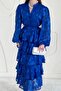 Sax Flounce Striped Layered Dress - 2