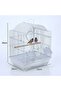 Premium White Decorative Bird Cage 30 x 26 x 39 cm with Arch Roof Play Ring Wooden Perch 2 External Feeders Removable Tray for Finches Canaries Budgies and Small Birds - 4