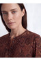 Esvab • Modern & Distinctive Stand Collar Embroidered Pleated Dress - 4