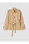 Beige Belted Oversize Women's Trench Coat - 5
