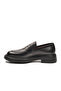 Black Genuine Leather Thick Comfortable Sole Men's Casual Shoes Loafer 3254 - 4
